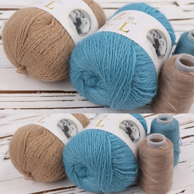 10 Set / Pack New Colour 50g+20g / Set Super High Quality Graded Long Mink Yarn DIY Knitting For Sweater Scarf Hat пряжа Yarn - Image 2