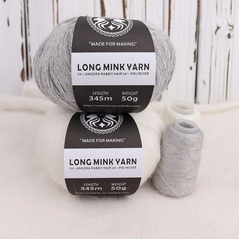 2022 Year New 50+20g/set Long Plush Mink Cashmere Yarn Fine Quality Hand-Knitting Thread For Woman Cardigan Scarf Suitable пряжа - Image 2