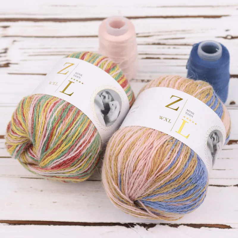 10 Set / Pack New Colour 50g+20g / Set Super High Quality Graded Long Mink Yarn DIY Knitting For Sweater Scarf Hat пряжа Yarn - Image 3