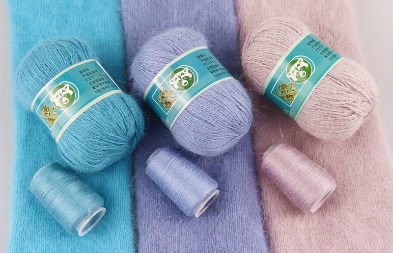 2pcs 50g+20g/set Angora Rabbit 14s/2 Plush Cashmere Mink Yarn Quality DIY Hand KNITTING YARN Winter Warm Soft Sweater Hat пряжа - Image 6