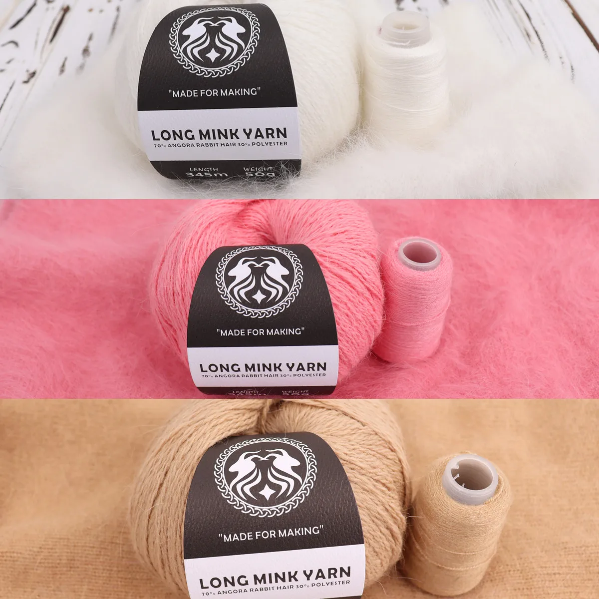2022 Year New 50+20g/set Long Plush Mink Cashmere Yarn Fine Quality Hand-Knitting Thread For Woman Cardigan Scarf Suitable пряжа