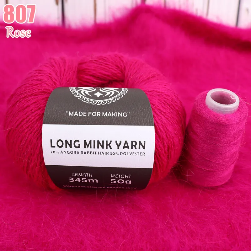 2022 Year New 50+20g/set Long Plush Mink Cashmere Yarn Fine Quality Hand-Knitting Thread For Woman Cardigan Scarf Suitable пряжа - Image 4