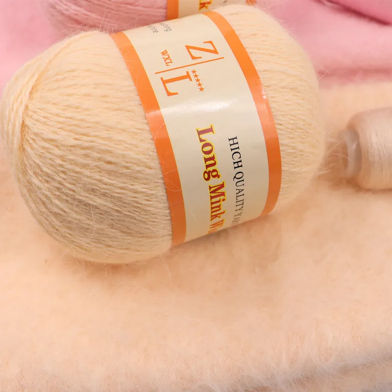 5set* 50+20g/set Long Plush Mink Cashmere Yarn Fine Quality knitting yarn For Woman Cardigan Scarf Suitable пряжа - Image 4