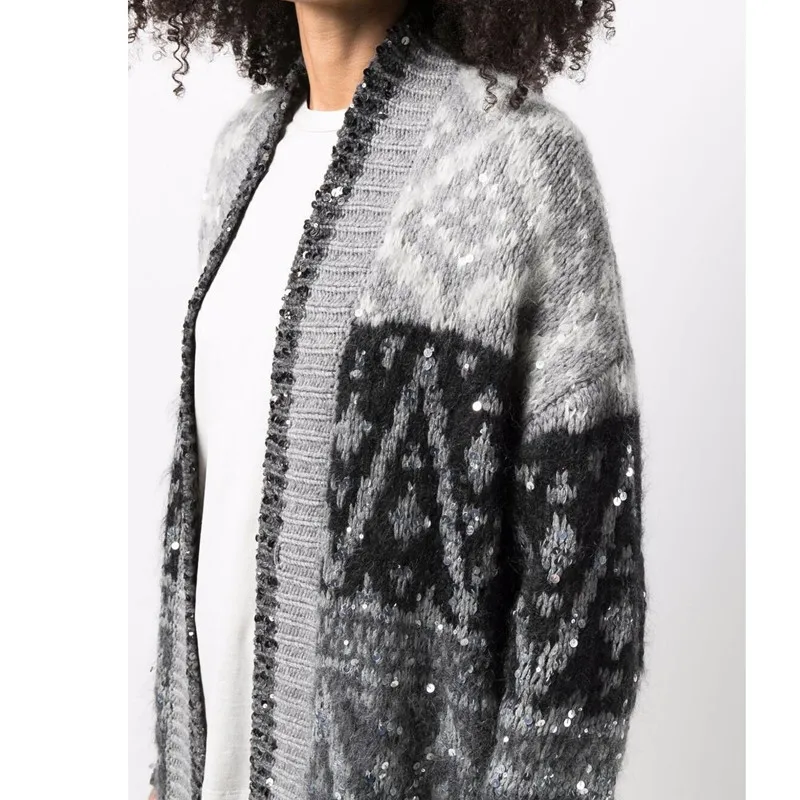 пряжа 500g 1100M Plush Angora rabbit hair Yarn 3mm+6mm Sequins DIY knitting Christmas Sweater Hat Scarf Decoration Wool Yarn - Image 4