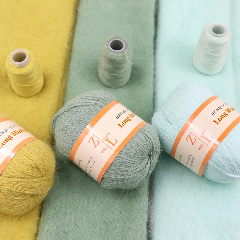 5set* 50+20g/set Long Plush Mink Cashmere Yarn Fine Quality knitting yarn For Woman Cardigan Scarf Suitable пряжа - Image 2