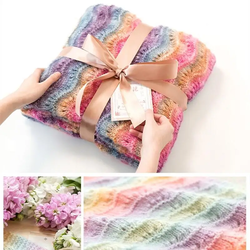 100 g Rainbow Angola Amorous Mohair Wool Yarn Plush Fine Wool Crochet Hand Knitting yarn DIY FOR sweater blanket - Image 5