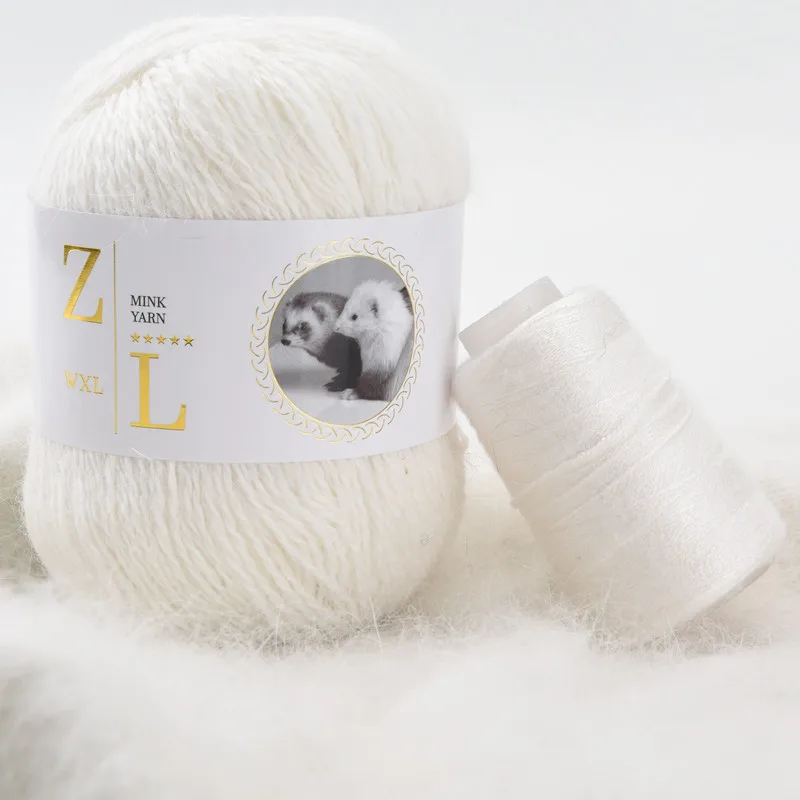 10 Set / Pack New Colour 50g+20g / Set Super High Quality Graded Long Mink Yarn DIY Knitting For Sweater Scarf Hat пряжа Yarn