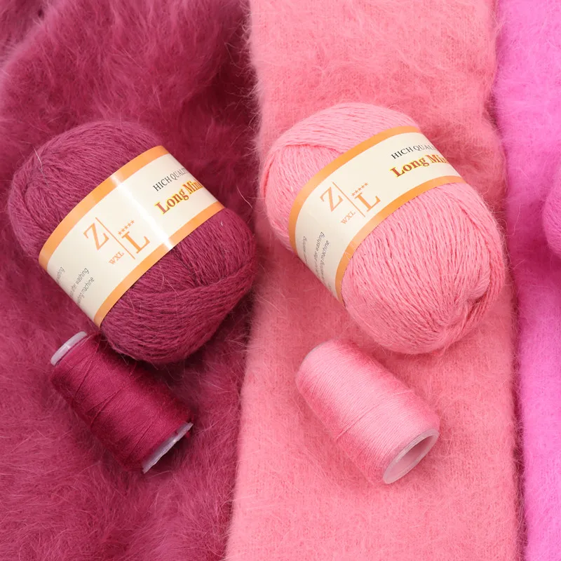5set* 50+20g/set Long Plush Mink Cashmere Yarn Fine Quality knitting yarn For Woman Cardigan Scarf Suitable пряжа - Image 3