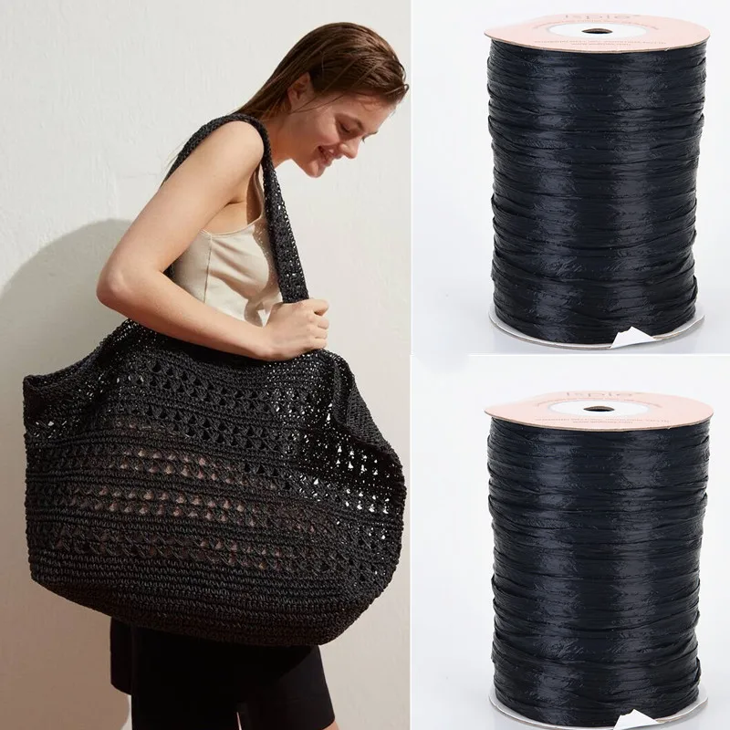 91M / 100% Natural fiber RAFFIA cotton Lafite grass Yarn summer DIY Crochet hat ,bag ,knitting yarn Home decoration - Image 2