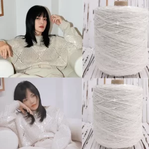 300g 900M 100% cotton yarn 6mm+3mm special Sequin yarn DIY garment accessories Rag doll Knitting yarn