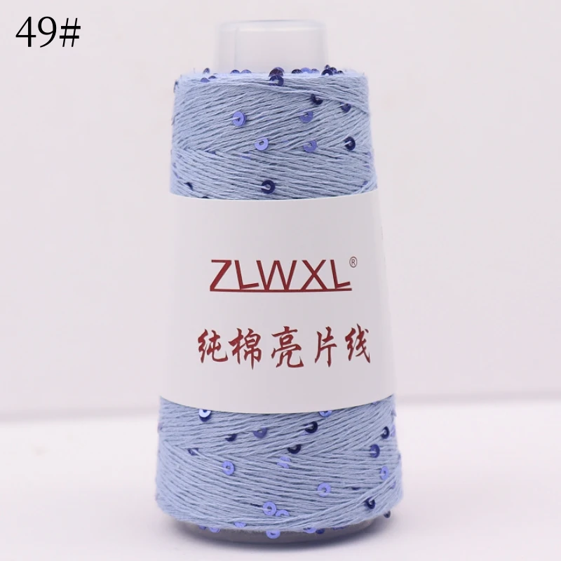 300g 2400M 3MM Sequin Cotton Yarn New Colour Блэк пряжа Knitted DecoratioN Crochet KNITTING YARN - Image 4