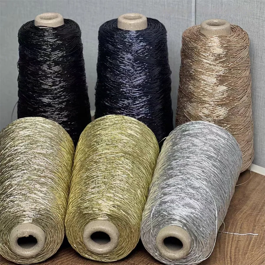 Handmade 200g Core-Wrapped Yarn Special Thread Gold & Silver DIY Hand-Woven Yarn for Crafting - Image 2