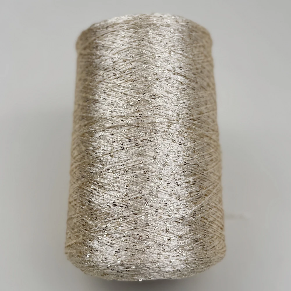 New Colour Блэк пряжа 500g 2500M 2mm Sequin Polyester filament yarn DIY Knitted decoration Hand crochet KNITTING YARN - Image 4