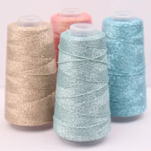 2pcs 50g 300M Bright silk Lurex Hollow yarn DIY Hand knitted doll, bag Hat Gold Pure Silver Fabric Metallic Knitting yarn