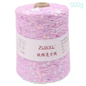 200 Colour 500g /1500M 100% cotton yarn 6mm+3mm special Sequin yarn DIY garment accessories Rag doll Knitting yarn пряжа