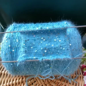 3mm Sequins 300g 600M Plush Angora rabbit hair Yarn пряжа DIY knitting Christmas Sweater Hat Scarf Decoration Wool Yarn