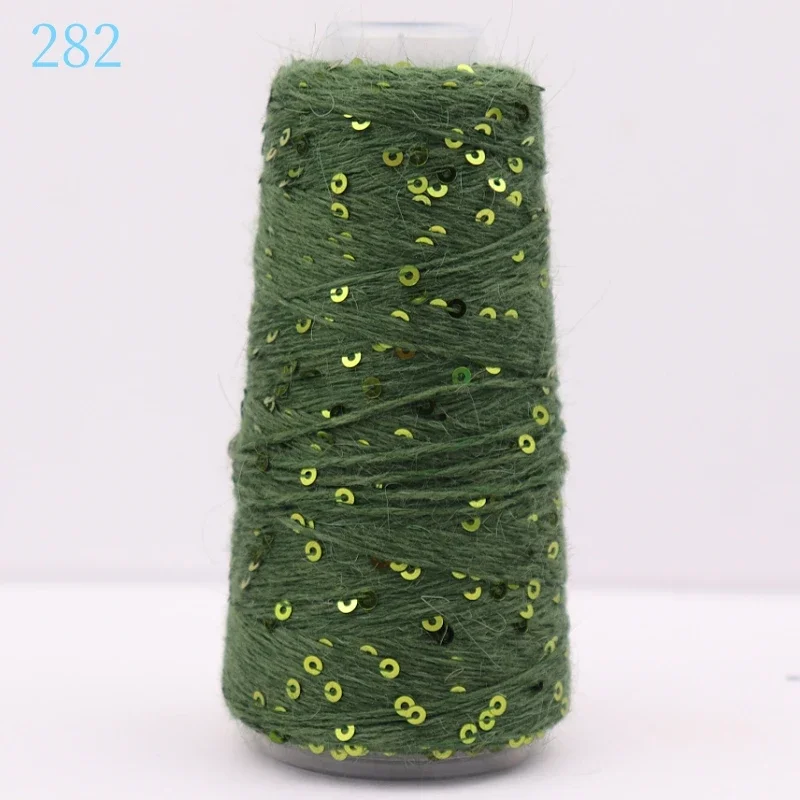 3mm Sequins 300g 600M Plush Angora rabbit hair Yarn пряжа DIY knitting Christmas Sweater Hat Scarf Decoration Wool Yarn - Image 5