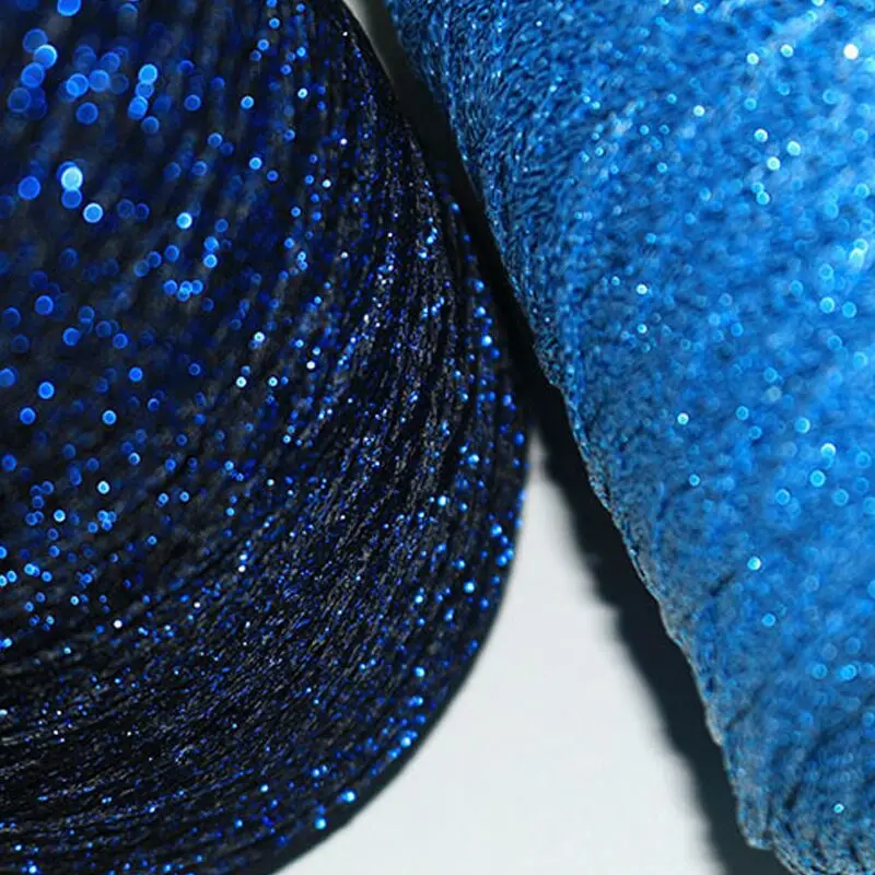 2pcs 50g 300M Bright silk Lurex Hollow yarn DIY Hand knitted doll, bag Hat Gold Pure Silver Fabric Metallic Knitting yarn - Image 2