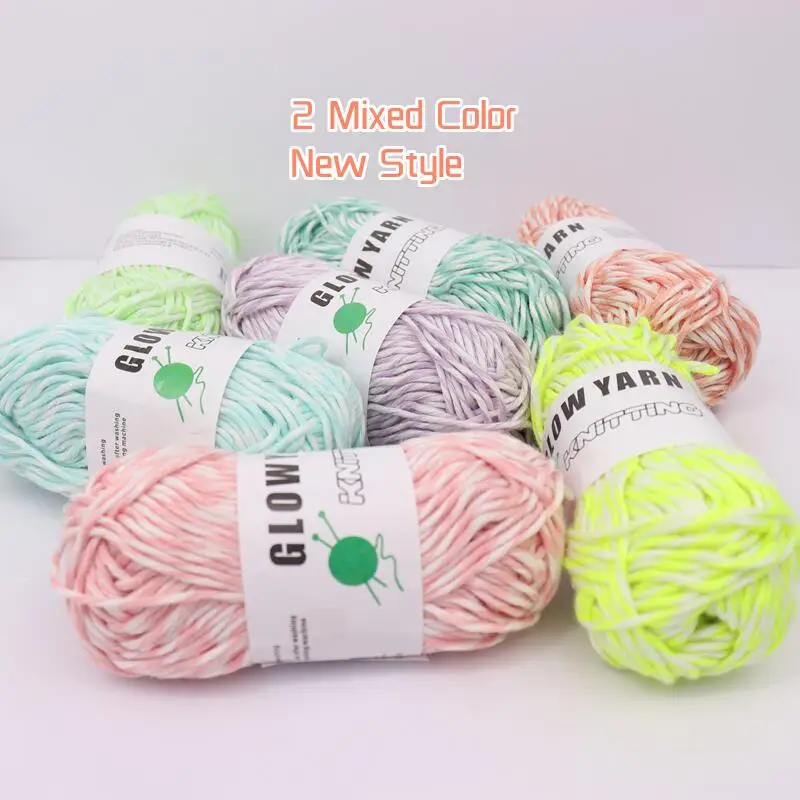 Novel Functional Yarn Glow in the Dark Polyester Luminous Chunky Yarn 2mm for Hand Knitting Carpet Sweater Hat - Image 2