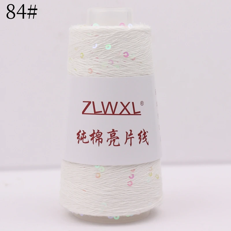 Блэк пряжа 50g 400M 3mm Sequin cotton yarn DIY Knitted decoration Hand crochet KNITTING YARN - Image 2