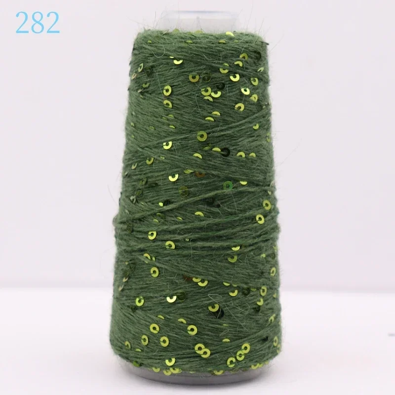 50g 100M Plush Angora rabbit hair Yarn 3mm Sequins пряжа DIY Knitting Christmas Sweater Hat Scarf Decoration Wool Yarn - Image 2