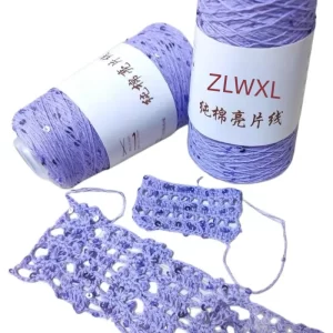 Блэк пряжа 50g 400M 3mm Sequin cotton yarn DIY Knitted decoration Hand crochet KNITTING YARN