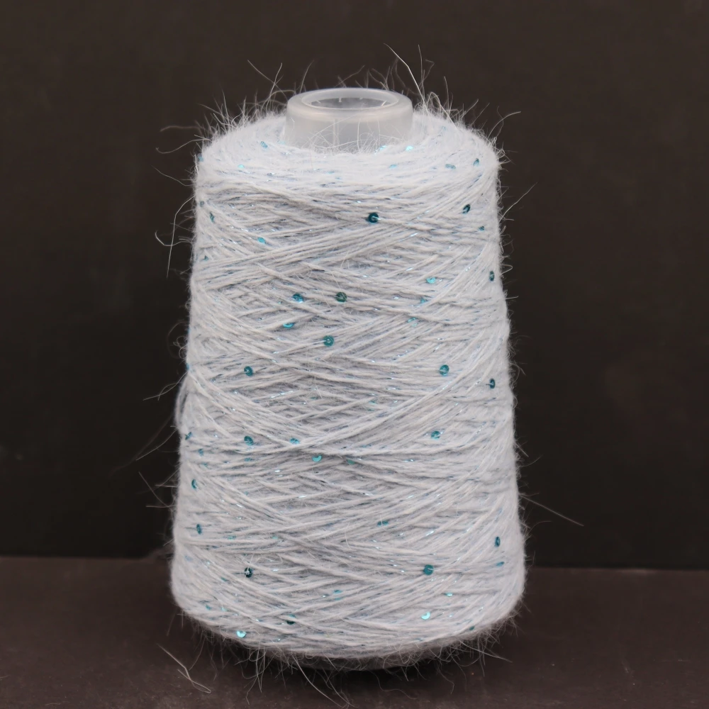 300g 1800m Angora 2mm sequin lurex yarn Angora rabbit hair cashmere wool long mink yarn Soft fluffy - Image 2