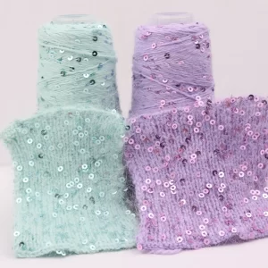 пряжа 16S/2 100g 200M Plush Angora rabbit hair Yarn 3mm Sequins DIY knitting Christmas Sweater Hat Scarf Decoration Wool Yarn