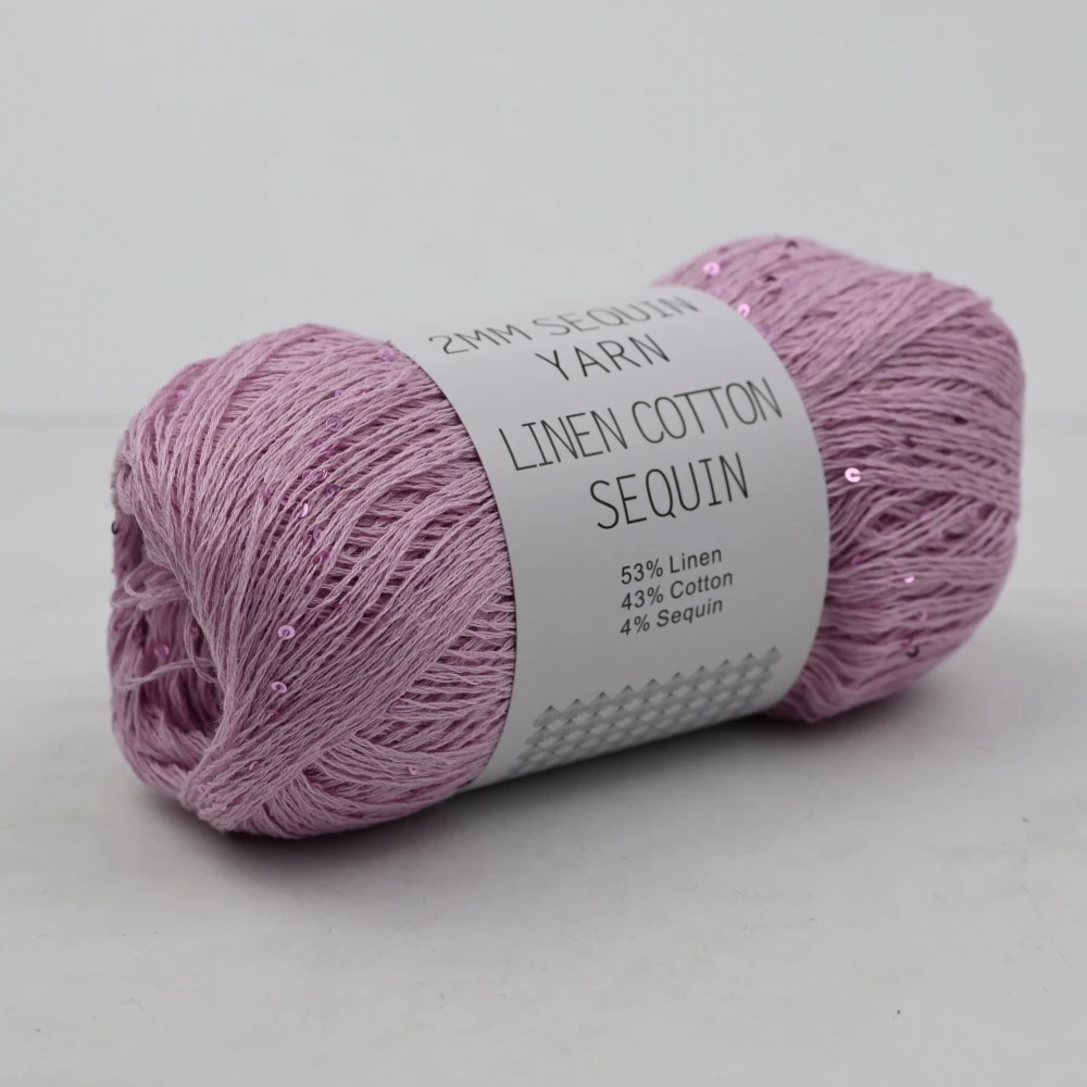 50g 400M 2mm Sequin Linen cotton yarn DIY Knitted decoration Hand crochet KNITTING YARN