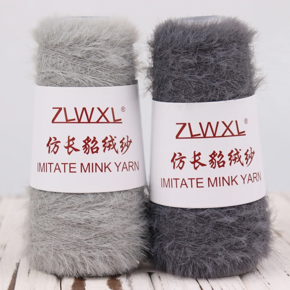 100g 550 metre 1cM Imitation Rabbit Mink hair nylon yarn DIY Hand knitted winter warm Sweater Hat Doll scarf пряжа Yarn - Image 6