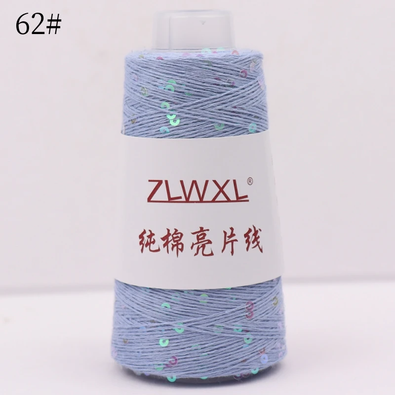 Блэк пряжа 50g 400M 3mm Sequin cotton yarn DIY Knitted decoration Hand crochet KNITTING YARN - Image 4