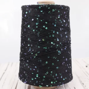 Блэк пряжа 500g 4000M 3mm Sequin cotton yarn DIY Knitted decoration Hand crochet KNITTING YARN