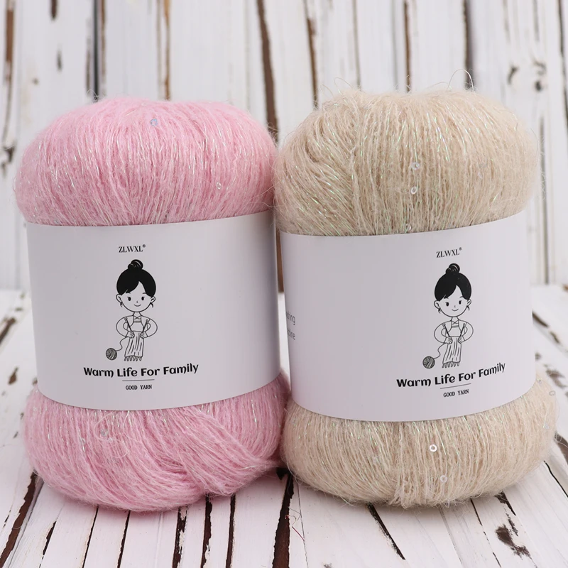 50g/Ball Sequins Mohair gold silver silk Sequin Yarn DIY Hand Knitting FOR woman Baby Thin sweater knit shirt scarf Hat Yarn - Image 2