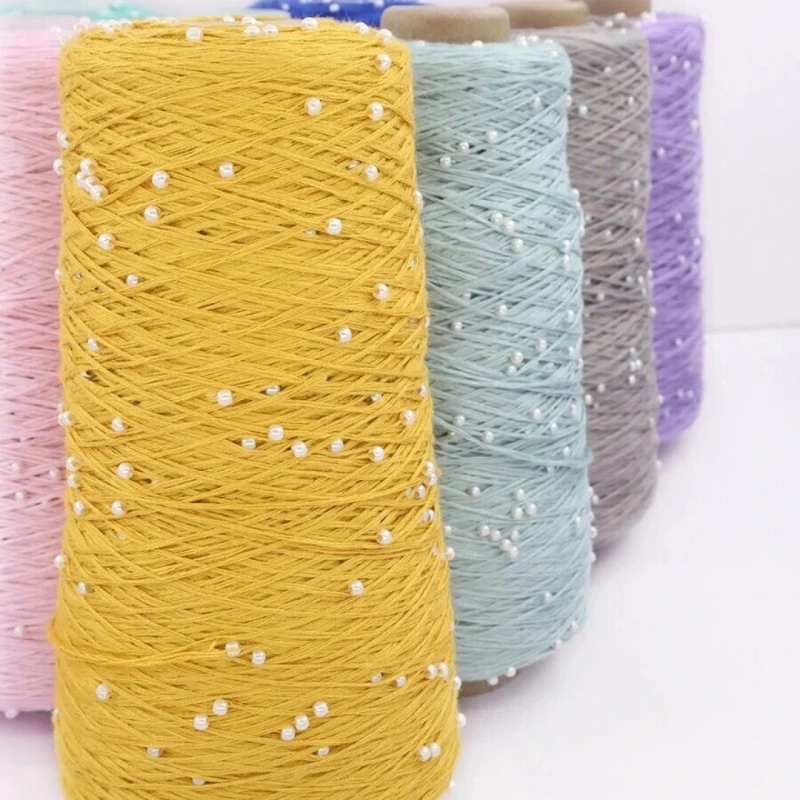 66 Colour пряжа 330-350g 1000M Summer Mercerized cotton yarn pearl bead yarn DIY hand woven Rag doll knitting wool blanket