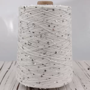 Блэк пряжа 300g 2400M 3mm Sequin cotton yarn DIY Knitted decoration Hand crochet KNITTING YARN