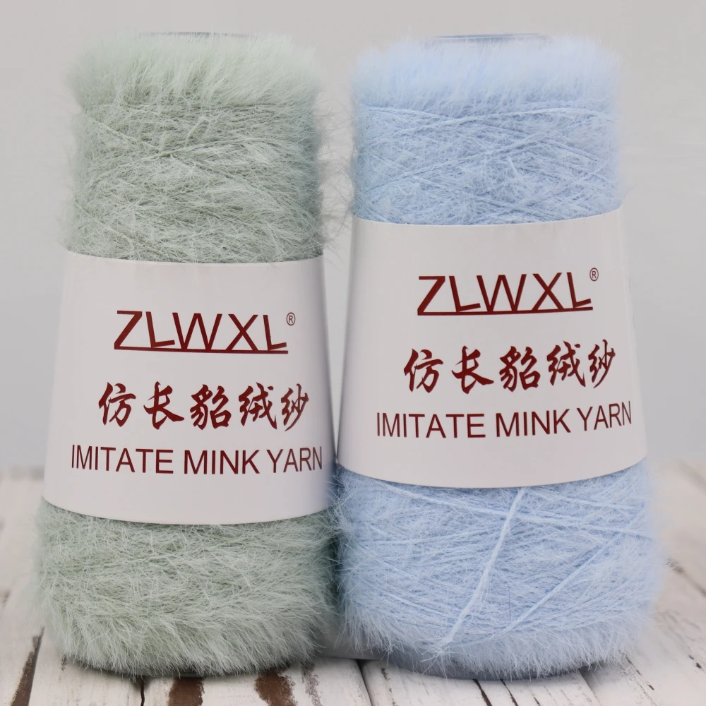 100g 550 metre 1cM Imitation Rabbit Mink hair nylon yarn DIY Hand knitted winter warm Sweater Hat Doll scarf пряжа Yarn - Image 4