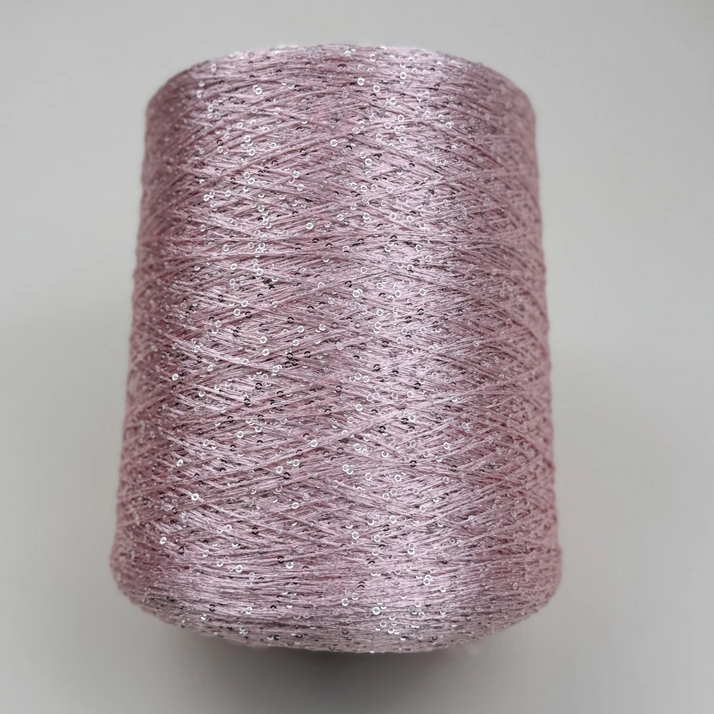 New Colour Блэк пряжа 500g 2500M 2mm Sequin Polyester filament yarn DIY Knitted decoration Hand crochet KNITTING YARN