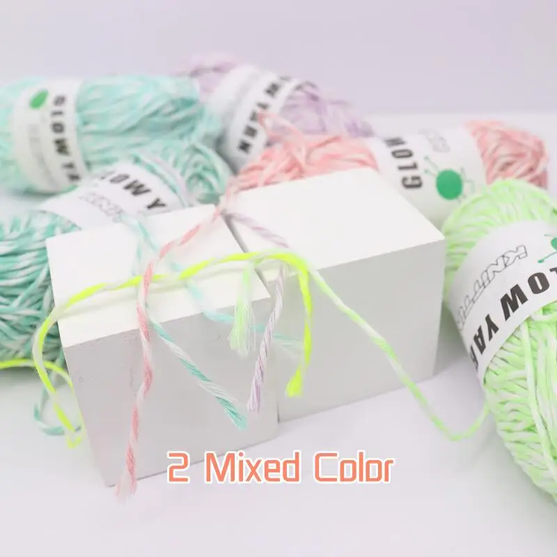Novel Functional Yarn Glow in the Dark Polyester Luminous Chunky Yarn 2mm for Hand Knitting Carpet Sweater Hat - Image 3