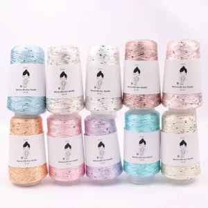 100g New пряжа 700M Spool Summer ice silk Mercerized yarn special Sequin yarn DIY hand woven Rag doll knitting wool blanket