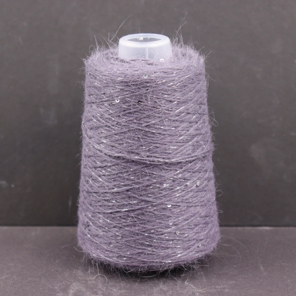 300g 1800m Angora 2mm sequin lurex yarn Angora rabbit hair cashmere wool long mink yarn Soft fluffy - Image 4