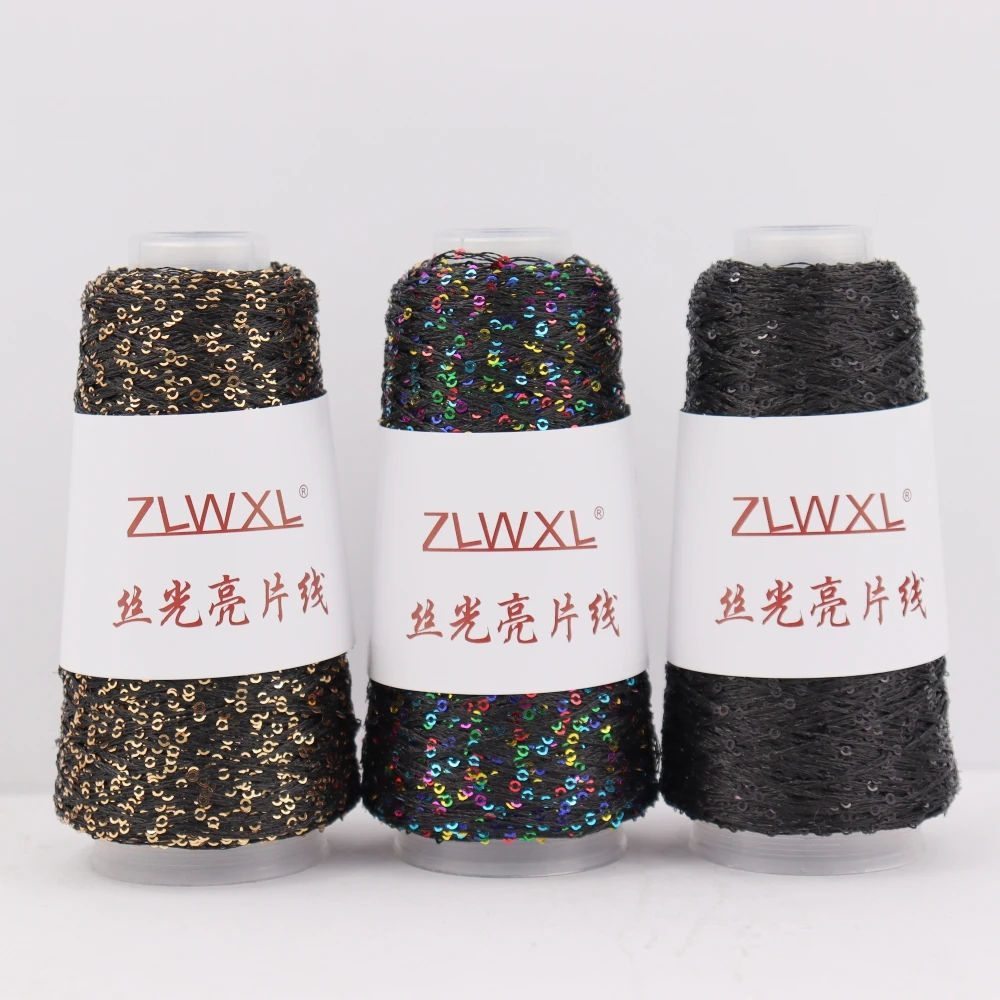 New Colour 50g 250M 2mm Sequin Polyester filament yarn DIY Knitted decoration Hand crochet KNITTING YARN пряжа - Image 5