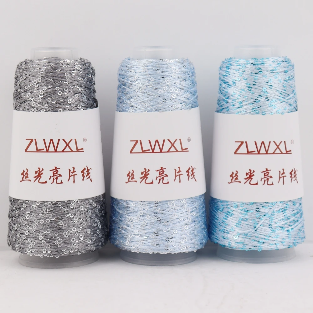 New Colour 50g 250M 2mm Sequin Polyester filament yarn DIY Knitted decoration Hand crochet KNITTING YARN пряжа - Image 4