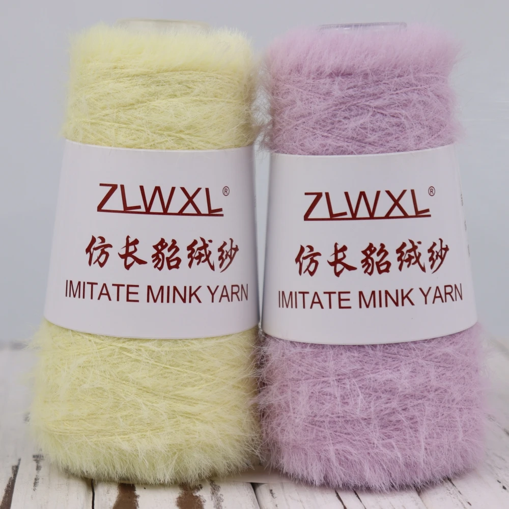 100g 550 metre 1cM Imitation Rabbit Mink hair nylon yarn DIY Hand knitted winter warm Sweater Hat Doll scarf пряжа Yarn - Image 5