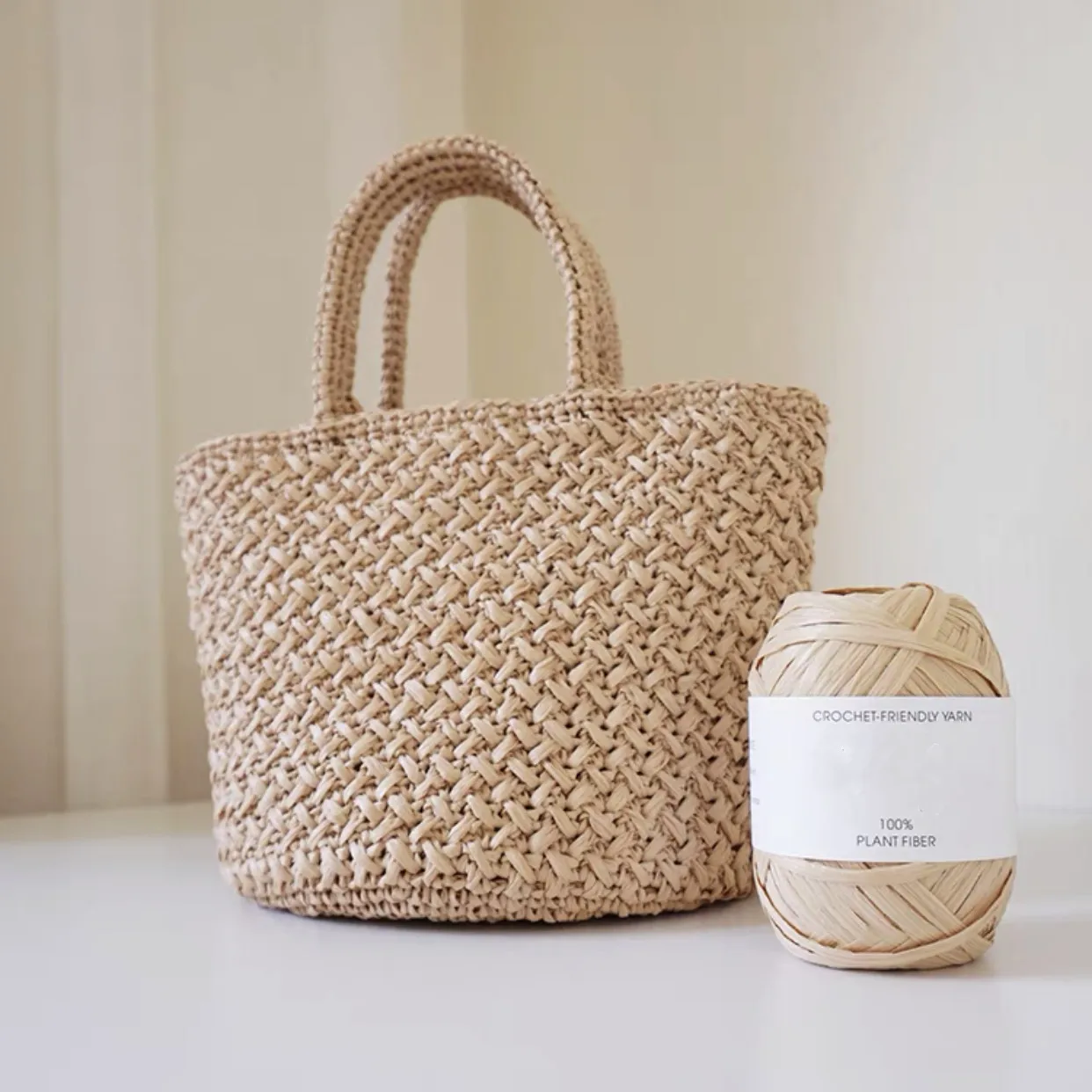 40g / 80M / Ball Summer 100% Natural Fiber RAFFIA Yarn DIY hand knitting For Beach Sun Cotton Straw Hat Bag Shoes Yarn Knitting - Image 2