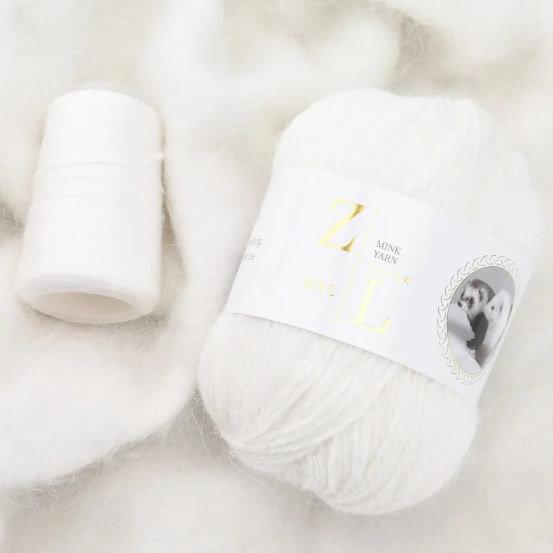 5set* 50g+20g Partner / Set Super High Quality Long Mink Yarn DIY Knitting For Woman Sweater Baby Scarf Hat пряжа Yarn - Image 3