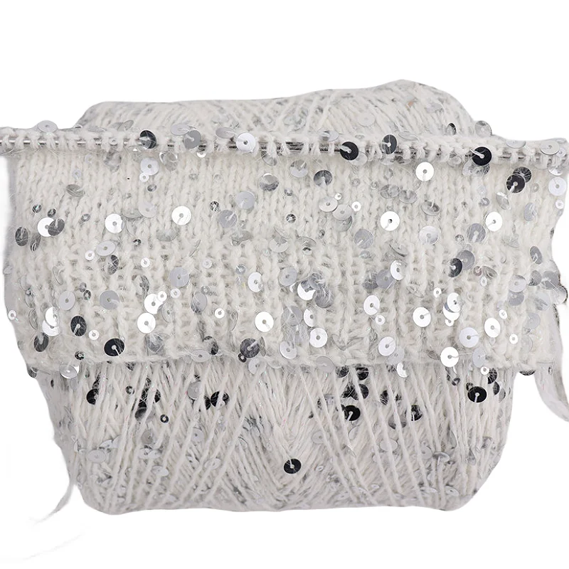 пряжа 500g 1100M Plush Angora rabbit hair Yarn 3mm+6mm Sequins DIY knitting Christmas Sweater Hat Scarf Decoration Wool Yarn