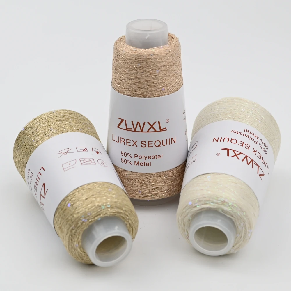 NEW Sequin Gold Pure Silver Lurex Fabric 50g Ball Metallic Knitting Yarn for Crafts Wholesale - Image 2