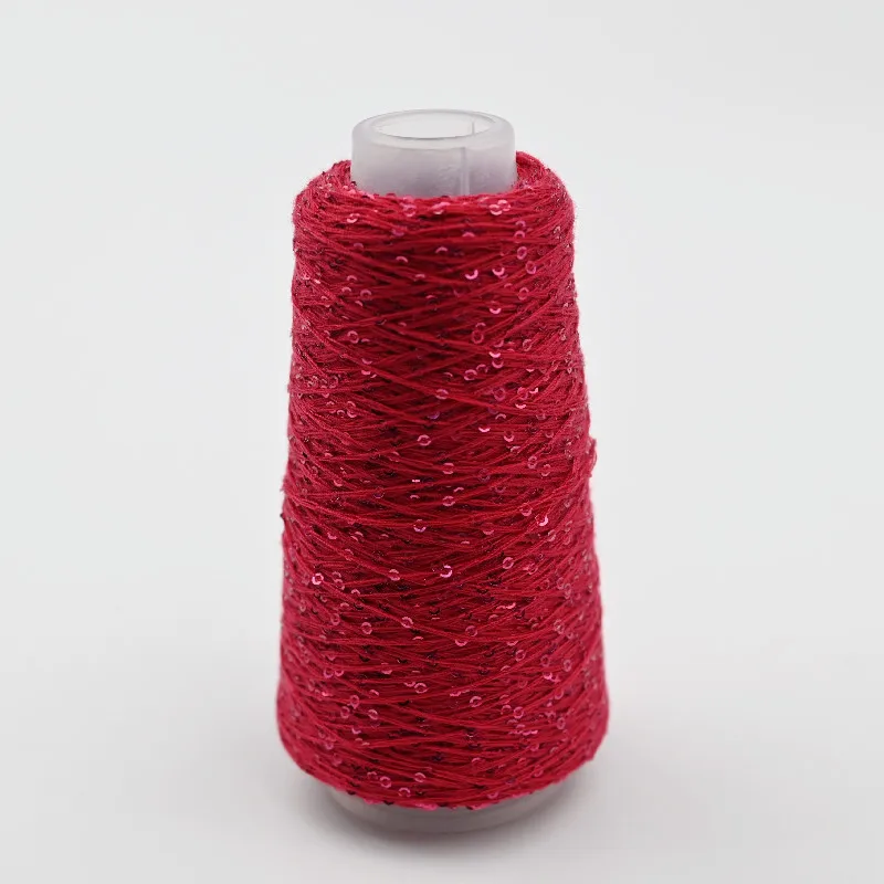 New 2mm sequin cotton yarn 50g More glitter knitting yarn used for DIY hand icrafts weaving hat blankets пряжа