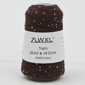 50g 210M 2mm Sequin & Bead cotton yarn DIY Knitted decoration Hand crochet KNITTING YARN