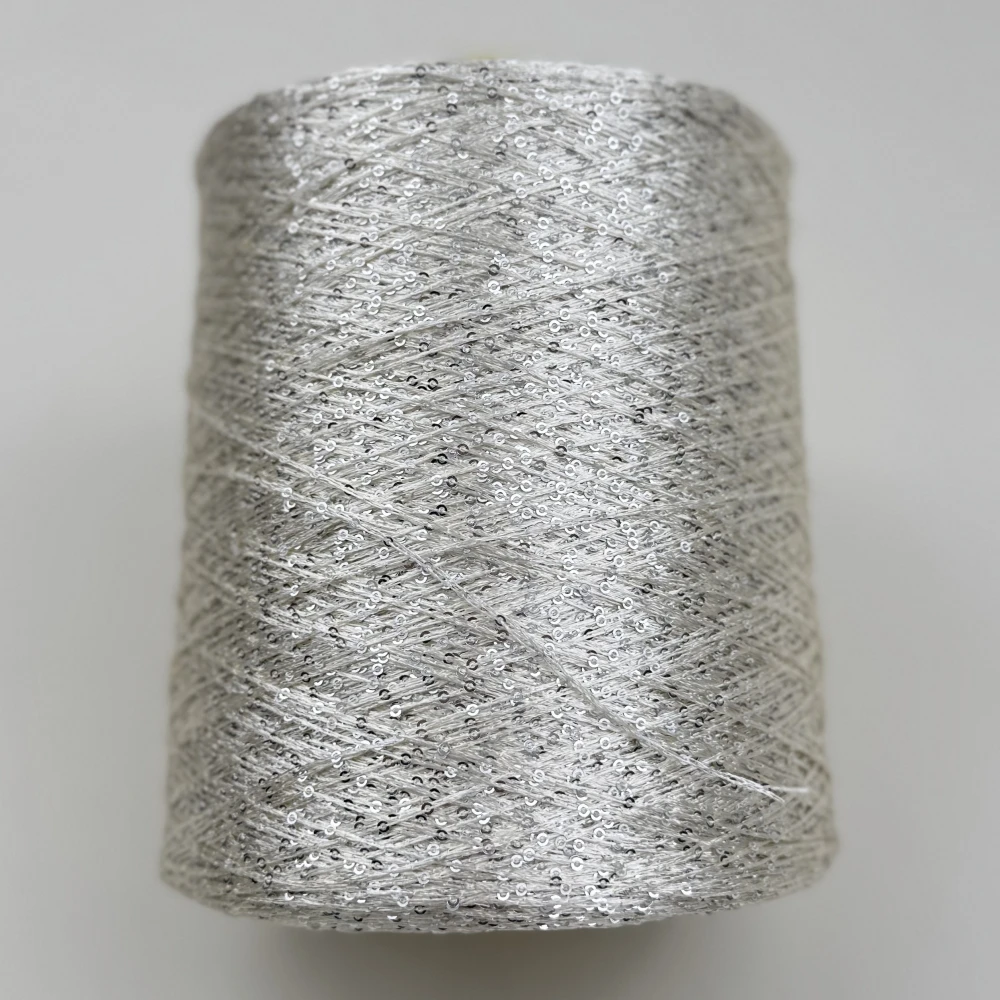 New Colour Блэк пряжа 500g 2500M 2mm Sequin Polyester filament yarn DIY Knitted decoration Hand crochet KNITTING YARN - Image 5